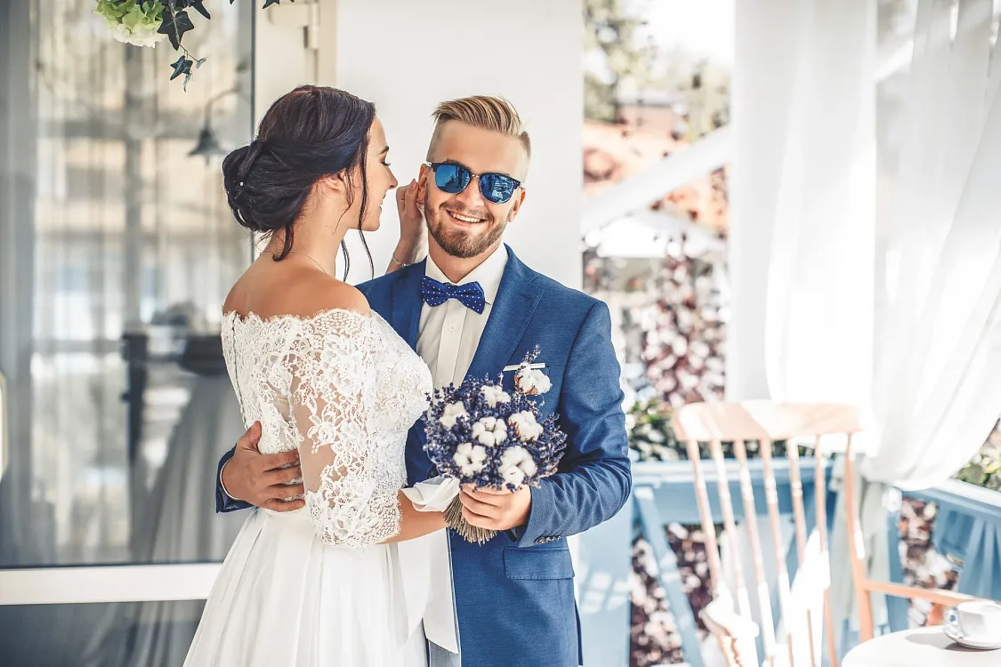 Irina and Artem on their wedding day